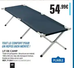 Shopix LIT DE CAMP offre