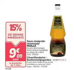 Promocash MAILLE Sauce vinaigrette sésame/soja offre