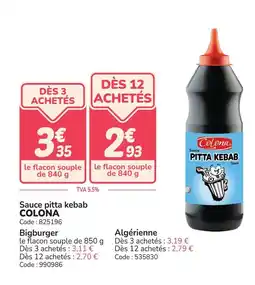Promocash COLONA Sauce pitta kebab offre