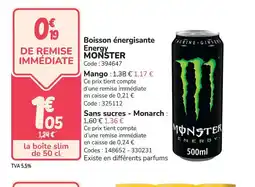 Promocash MONSTER Boisson énergisante Energy offre