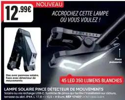 Shopix LAMPE SOLAIRE PINCE DÉTECTEUR DE MOUVEMENTS offre