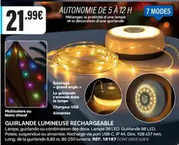Shopix GUIRLANDE LUMINEUSE RECHARGEABLE offre