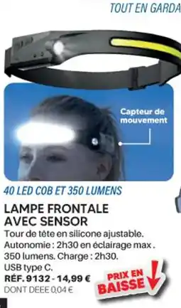 Shopix LAMPE FRONTALE AVEC SENSOR offre