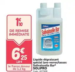 Promocash SOLIPRO Liquide dégraissant spécial lave-verres/tasses Solivaisselle Bar offre