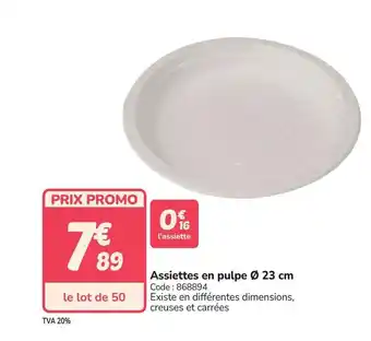 Promocash Assiettes en pulpe offre