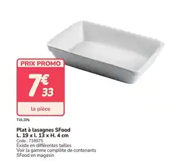 Promocash Plat à lasagnes SFood offre