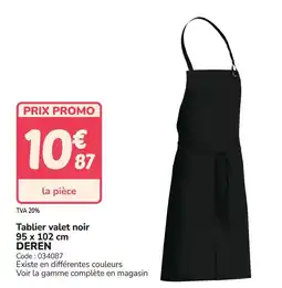 Promocash DEREN Tablier valet noir offre