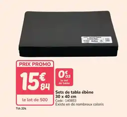 Promocash Sets de table ébène offre