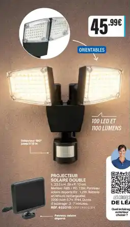 Shopix PROJECTEUR SOLAIRE DOUBLE offre