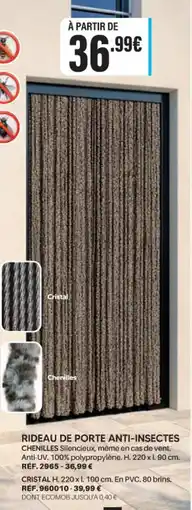Shopix RIDEAU DE PORTE ANTI-INSECTES CHENILLES offre
