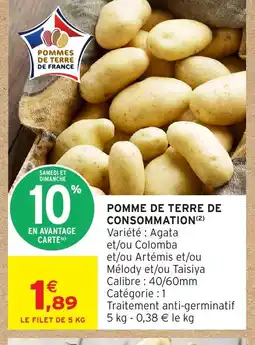 Intermarché Pomme de terre de consommation offre