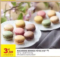 Intermarché Macarons bonnes fêtes x12 offre