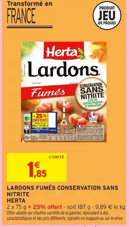 Intermarché HERTA Lardons fumés conservation sans nitrite offre