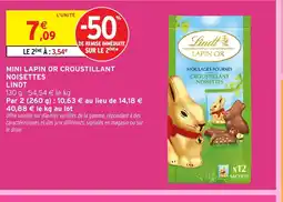 Intermarché LINDT Mini lapin or croustillant noisettes offre
