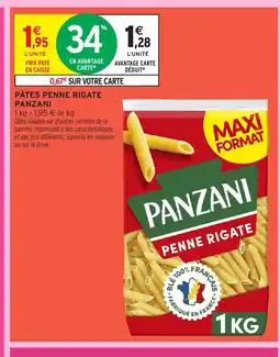 Intermarché PANZANI Pâtes penne rigate offre