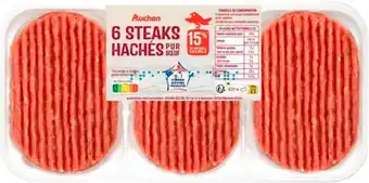 Auchan Auchan 6 steaks hachés pur bœuf auchan offre
