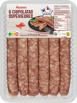 Auchan Auchan 6 chipolatas supérieures auchan offre