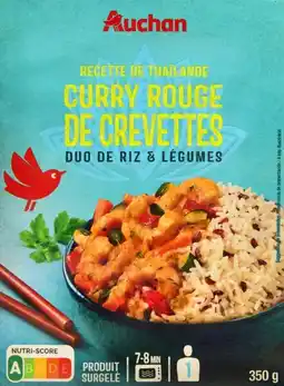 Auchan Auchan curry rouge de crevettes, duo de riz et légumes surgelé auchan offre