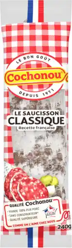 Auchan Cochonou saucisson sec classique pur porc cochonou offre