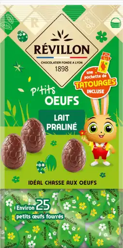 Auchan Revillon petits oeufs lait praliné révillon offre