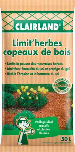 Auchan Clairland copeaux de bois naturel 50l offre