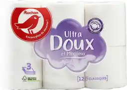Auchan Auchan papier toilette blanc ultra doux et moelleux auchan offre