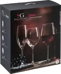 Auchan Sg secret de gourmet le coffret de 18 verres à dégustation offre