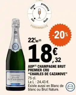 E.Leclerc Charles de cazanove - aop champagne brut premier cru offre