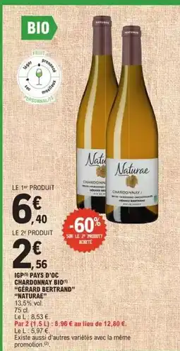 E.Leclerc Naturae - igp pays d'oc chardonnay bio offre