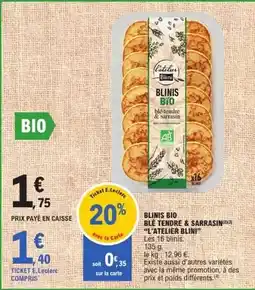 E.Leclerc Blini - s bio ble tendre & sarrasin offre
