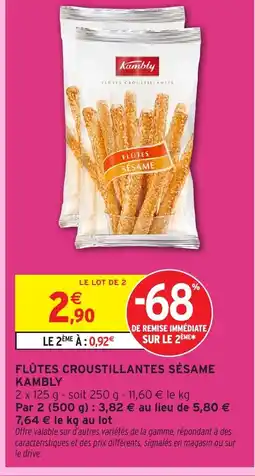 Intermarché KAMBLY Flûtes croustillantes sésame offre