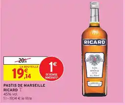 Intermarché RICARD Pastis de marseille offre