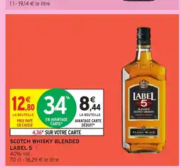 Intermarché LABEL 5 Scotch whisky blended offre
