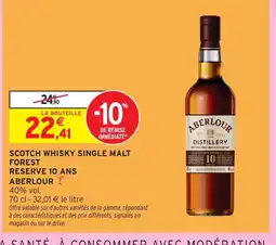 Intermarché ABERLOUR Scotch whisky single malt forest reserve 10 ans offre