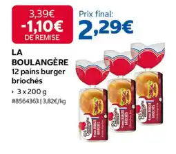 Costco La boulangère 12 pains burger briochés offre