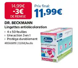 Costco Dr. beckmann lingettes antidécoloration offre