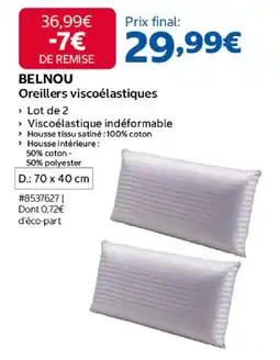 Costco Belnou oreillers viscoélastiques offre