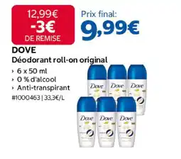 Costco Dove déodorant roll-on original offre