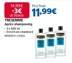 Costco Tresemme après-shampooing offre