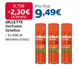 Costco Gillette gel fusion sensitive offre