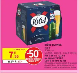 Intermarché 1664 Bière blonde offre