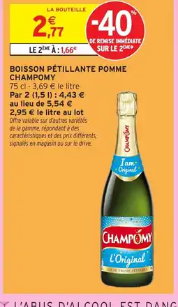 Intermarché CHAMPOMY Boisson pétillante pomme offre