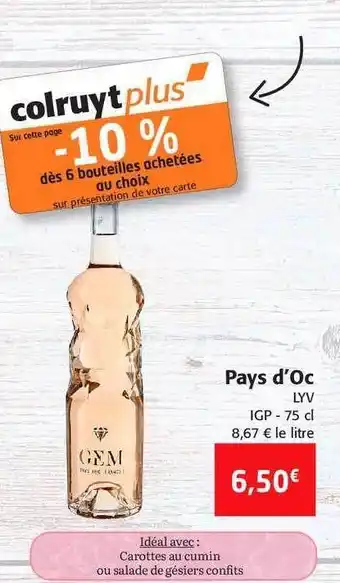 Colruyt Pays D'oc Lyv Igp offre