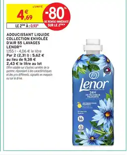 Intermarché LENOR Adoucissant liquide collection envolée d'air 55 lavages offre
