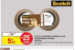 Intermarché SCOTCH Lot de 2 rubans d'emballage 100mx48mm havane offre