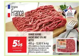 Netto NETTO Viande bovine : haché vrac 15% mg offre