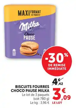 Maximarché Biscuits fourres choco pause milka offre