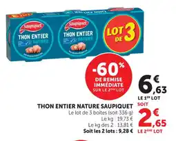 Maximarché Thon entier nature saupiquet offre