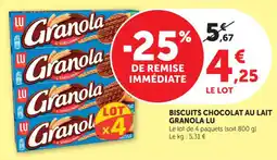 Maximarché Biscuits chocolat au lait granola lu offre