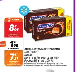 Netto SNICKERS Barres glacées cacahuètes et caramel family pack x12 offre